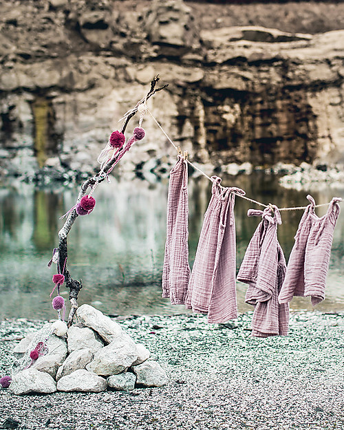 Numero 74 Canotta Bimba Mia - Rosa Antico (1-2 e 3-4 anni) - Doppia Mussola di Cotone Canotte