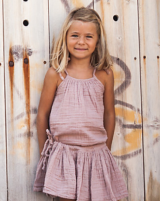 Numero 74 Canotta Bimba Mia - Rosa Antico (1-2 e 3-4 anni) - Doppia Mussola di Cotone Canotte