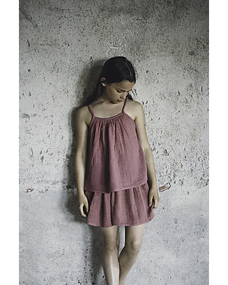 Numero 74 Canotta Bimba Mia, Rosa Baobab (3-4 anni) - Doppia Mussola di Cotone Canotte