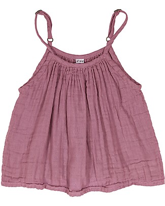 Numero 74 Canotta Bimba Mia, Rosa Baobab (3-4 anni) - Doppia Mussola di Cotone Canotte
