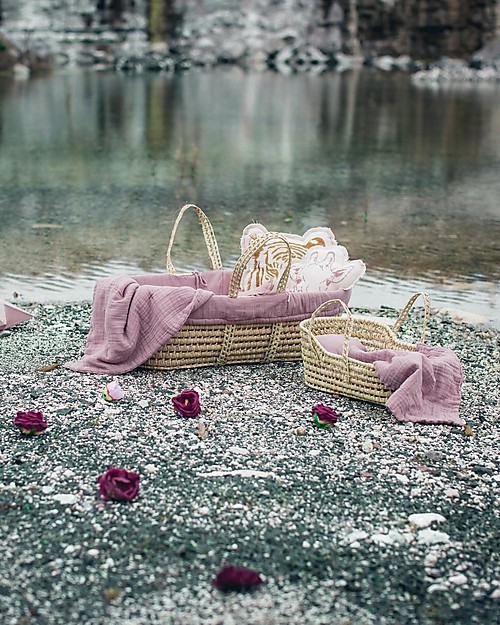 Numero 74 Cesta per bebe + Set Biancheria Rosa Antico - Tutto Fatto a Mano! Culle e Ceste