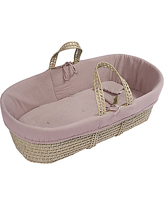 Numero 74 Cesta Porta Bebè - Rosa Antico Culle e Ceste