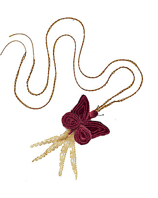 Numero 74 Collana Uncinetto Farfalla Velluto - Rosso - Regalino perfetto per le feste Regalini