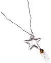 Numero 74 Collana Uncinetto Stella con Campanellino - Argento Metallizzata - Regalino perfetto per le feste Collane