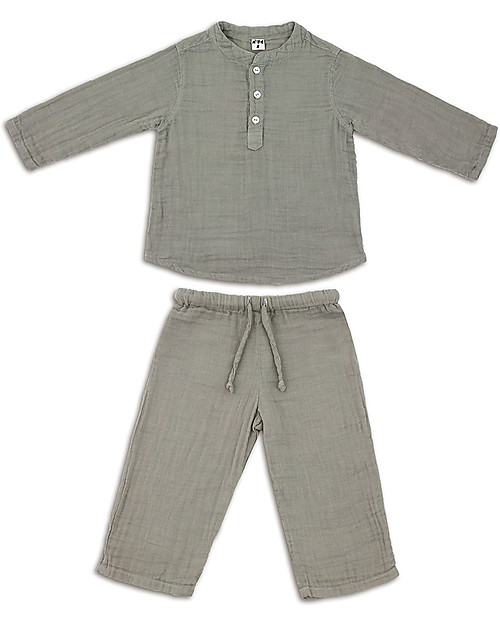 Numero 74 Completo Casacca e Pantaloni Dan, Argento - 100% cotone (1/4 anni) Completi e Set