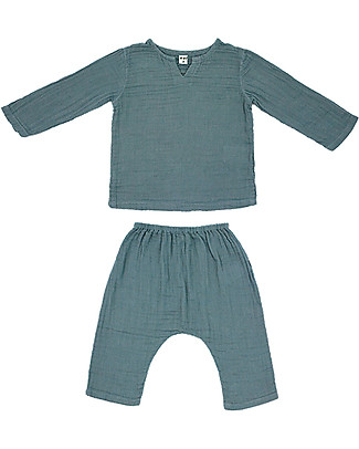 Numero 74 Completo Casacca e Pantaloni Zac, Azzurro Ghiaccio - 100% cotone Cerimonia