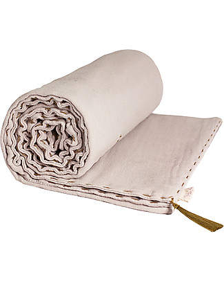 Numero 74 Coperta Estiva 110 x 160 - Cipria - 100% Mussola di Cotone Coperte