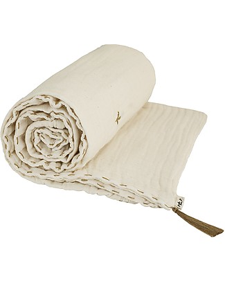 Numero 74 Coperta Estiva 80 x 110 Natural - 100% Mussola di Cotone Coperte