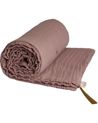 Numero 74 Coperta Estiva Rosa Antico - 80 x 110 - Doppia Mussola di Cotone Swaddle di Mussola