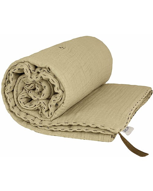 Numero 74 Coperta Invernale - Giallo Chiaro 110x160 cm - Doppia mussola di cotone bio Set Copripiumino