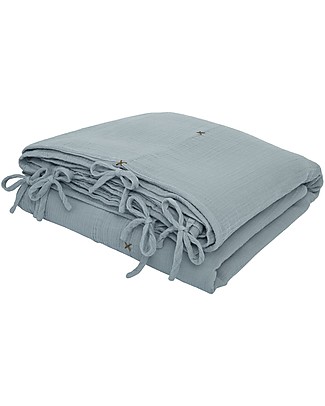 Numero 74 Copri Piumone Azzurro - 140x100 cm - 100% Cotone bio Set Copripiumino
