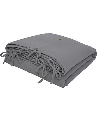Numero 74 Copri Piumone, Grigio Pietra - 140x200 cm - 100% cotone bio Copripiumino e Federe