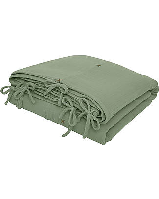 Numero 74 Copri Piumone - Verde Salvia - 140x200 cm - 100% Cotone bio Set Copripiumino