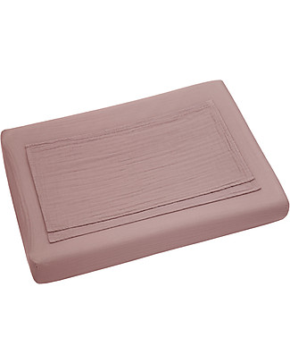 Numero 74 Coprifasciatoio 70x50 cm - Rosa Antico - Cotone - Comprende 2 mussole Accessori per Fasciatoi