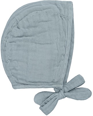 Numero 74 Cuffietta Bebè Lou, Celeste (3-6 e 9-12 mesi) -100% cotone bio Cappelli Neonato