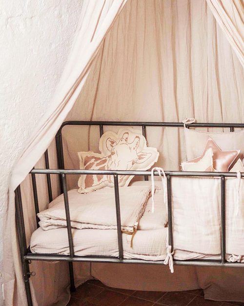 Numero 74 Cuscino Giraffa - Ricamo Rosa Antico Cuscini Arredo