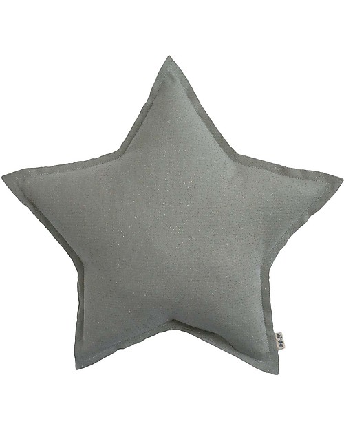 Numero 74 Cuscino Stella in Tessuto Glitterato, Small - Argento Cuscini Arredo