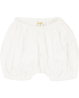 Numero 74 Emi Pantalone a Palloncino Copripannolino, Natural - Cotone Bio (9-12 mesi) Pantaloni Corti