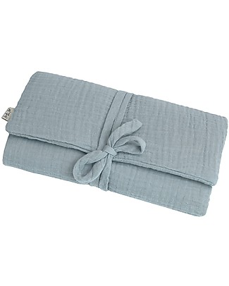 Numero 74 Fasciatoio Portatile - Celeste - 100% Mussola di Cotone Fasciatoi da Viaggio