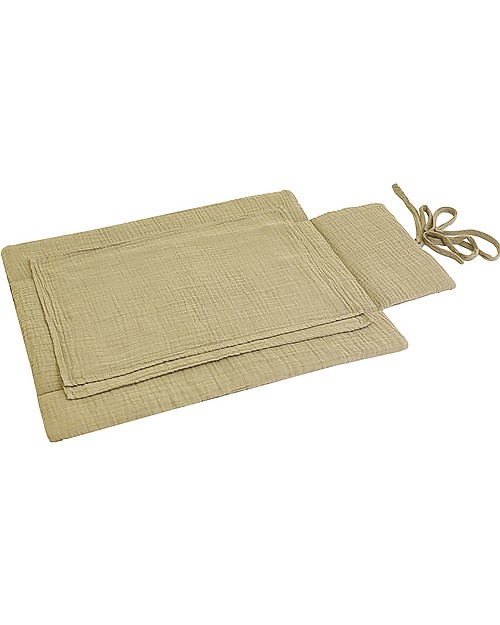 Numero 74 Fasciatoio Portatile - Giallo Chiaro - Doppia Mussola di Cotone Fasciatoi da Viaggio