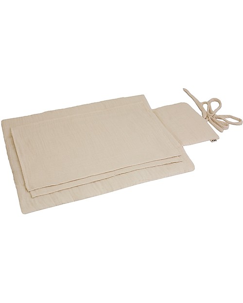 Numero 74 Fasciatoio Portatile - Naturale - 100% Mussola di Cotone Fasciatoi da Viaggio