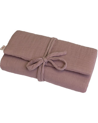 Numero 74 Fasciatoio Portatile - Rosa Antico - Doppia Mussola di Cotone Fasciatoi da Viaggio