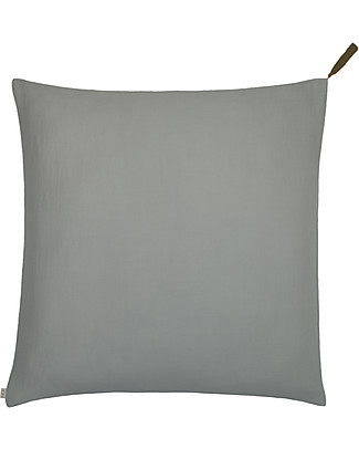 Numero 74 Federa Cuscino Quadrata 65x65 cm, Argento - 100% cotone bio Lenzuola e Federe