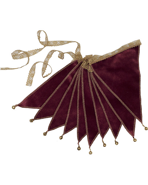 Numero 74 Festone Bandierine Velluto Rosso - 2,5 Metri - Nuova Bohemian Collection Decorazioni da Parete