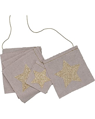 Numero 74 Festone Decorativo con Stelline Glitter, Rosa Antico - 2,5 metri Decorazioni da Parete
