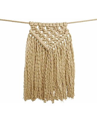 Numero 74 Ghirlanda Macramè - Giallo - 2.5m - Cotone Decorazioni da Parete