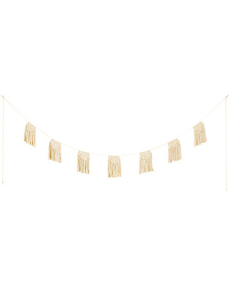 Numero 74 Ghirlanda Macramè - Giallo - 2.5m - Cotone Decorazioni da Parete