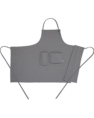 Numero 74 Grembiule Adulti - Grigio Pietra - 100% cotone bio Accessori Cucina