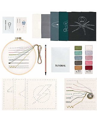 Numero 74 Kit di Ricamo per Bambini - Mare Multicolor - Comprende tutto il necessario! Kit Fai Da Te