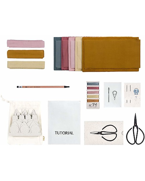 Numero 74 Kit Fiori in Tessuto, Mix Autunno - Comprende tutto il necessario! Kit Fai Da Te