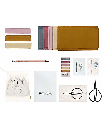 Numero 74 Kit Fiori in Tessuto, Mix Autunno - Comprende tutto il necessario! Kit Fai Da Te