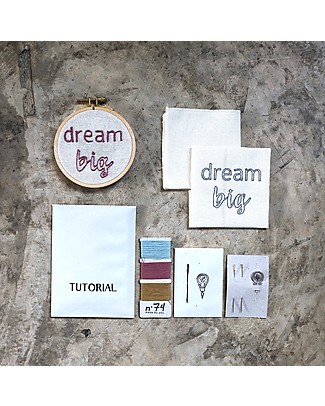 Numero 74 Kit Ricamo con Telaio ad Anello Dream Big - 11 cm Kit Fai Da Te