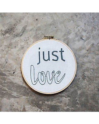 Numero 74 Kit Ricamo con Telaio ad Anello Just Love - 22 cm Kit Fai Da Te
