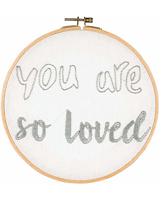 Numero 74 Kit Ricamo con Telaio ad Anello You Are so Loved - 22 cm Kit Fai Da Te