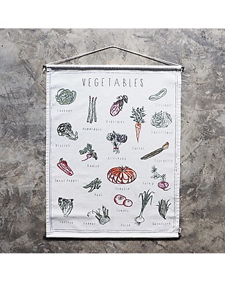Numero 74 Kit Ricamo School Poster - Verdure - 50x70 cm Kit Fai Da Te