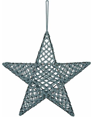 Numero 74 Lampada Stella Macramè 50 x 50 cm - Azzurro - Cotone e Metallo Lampade da Parete