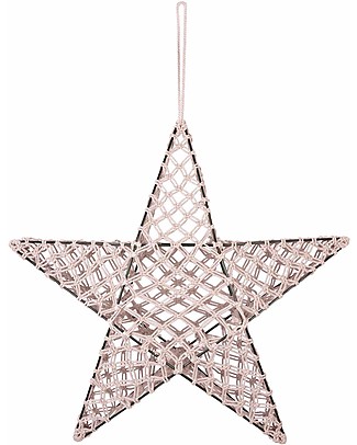 Numero 74 Lampada Stella Macramè 50 x 50 cm - Cipria - Cotone e Metallo Lampade da Parete
