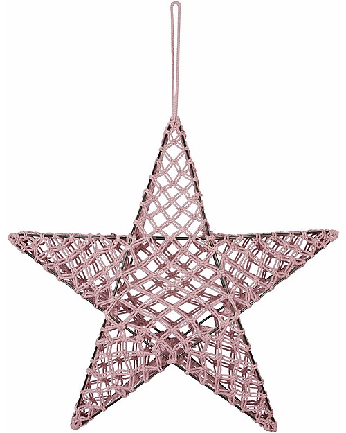 Numero 74 Lampada Stella Macramè 50 x 50 cm - Rosa Antico - Cotone e Metallo Lampade da Parete