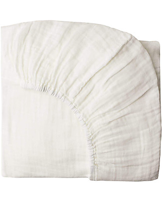 Numero 74 Lenzuolo con Angoli Bianco - 120x60 cm - Mussola di cotone Lenzuola e Federe