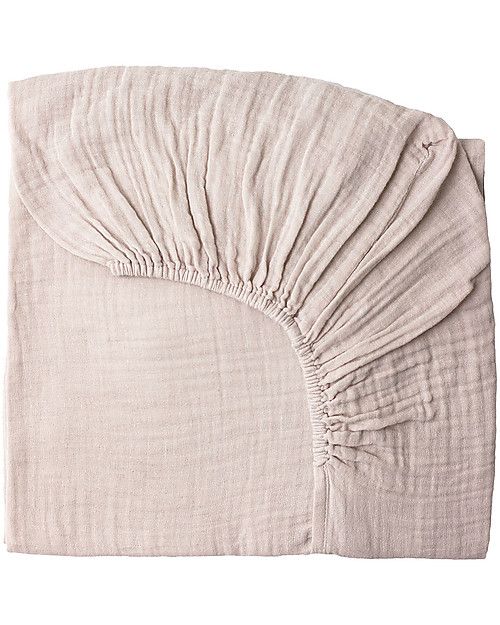 Numero 74 Lenzuolo con Angoli, Cipria - 120x60 cm - Mussola di cotone Lenzuola e Federe