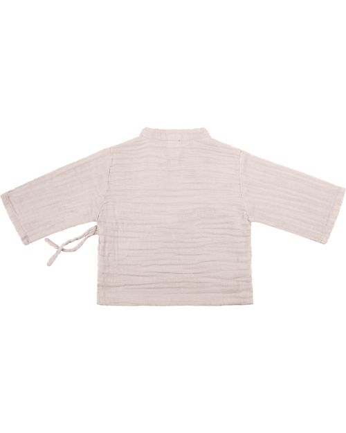 Numero 74 Maglia a Maniche Lunghe Theo - Rosa Cipria - Chiusura a Kimono - 100% Cotone Bio GOTS Maglie Manica Lunga