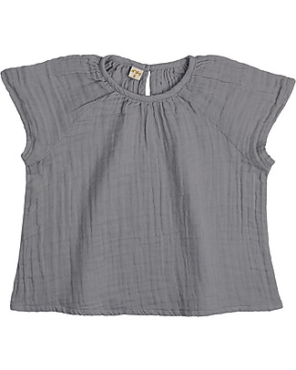 Numero 74 Maglia Bimba Clara, Grigio Pietra (1-2 anni) - 100% cotone bio T-shirt