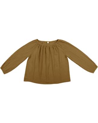 Numero 74 Maglietta a Maniche Lunghe Nina - Bronzo Antico - 100% Cotone Bio GOTS Maglie Manica Lunga