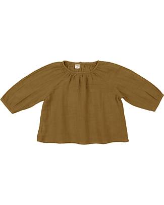 Numero 74 Maglietta a Maniche Lunghe Nina - Bronzo Antico - 100% Cotone Bio GOTS Maglie Manica Lunga