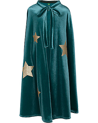 Numero 74 Mantello di Mago Merlino - Velluto Verde Petrolio Travestimenti