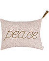 Numero 74 Message Cushion Peace - Crema con Fiori Rosa - 30x40 cm Cuscini Arredo